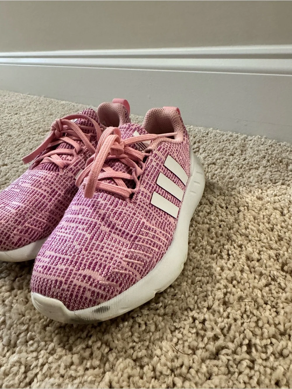 Adidas Originals Kids Pink Knit Sneakers Size 12K - Picture 4 of 11